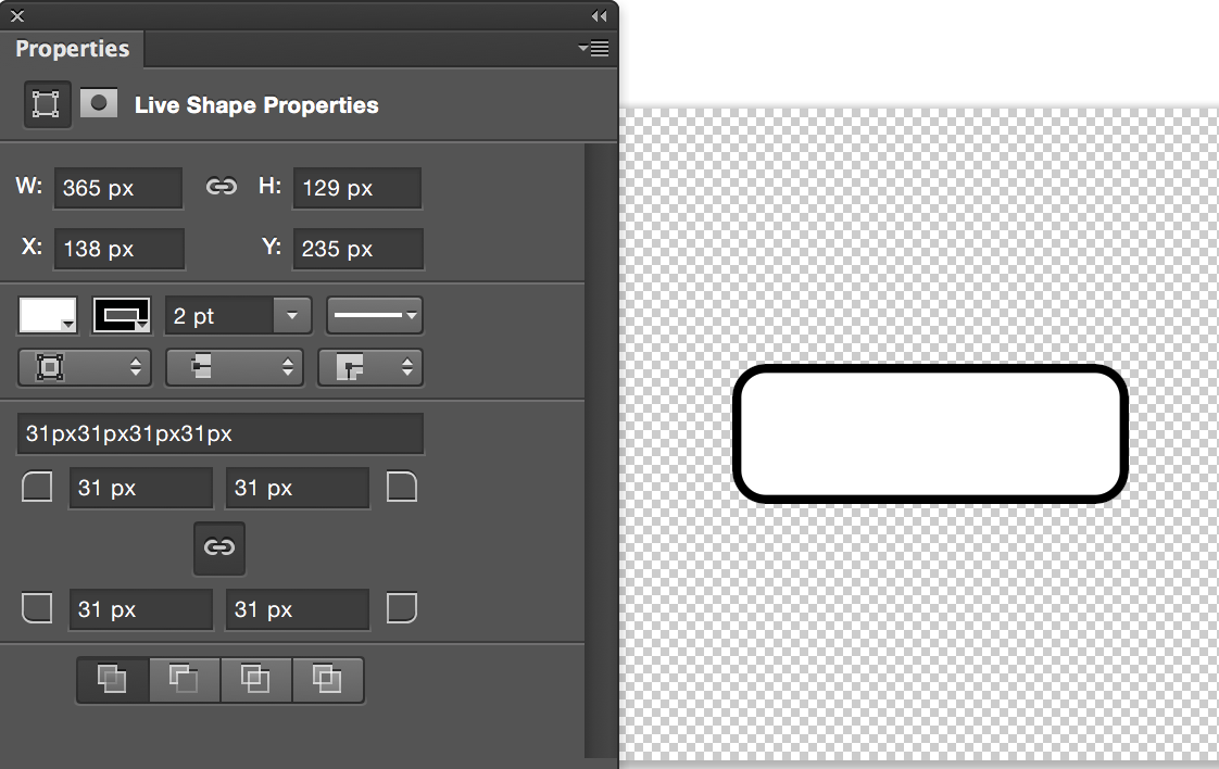 Draw shapes with the shape tools in Photoshop