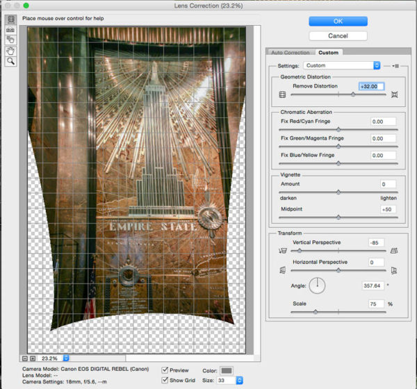Lens correction in Tutorial