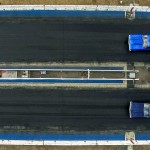 Drag racing, shot with a drone