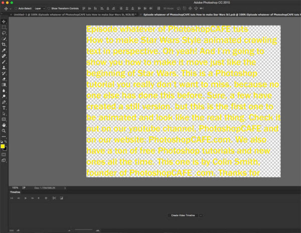how to make star wars scrolling text in photoshop