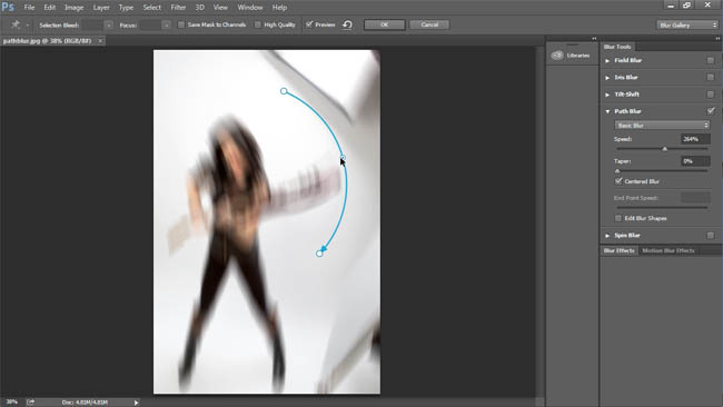 Create Movement With the Blur Tool