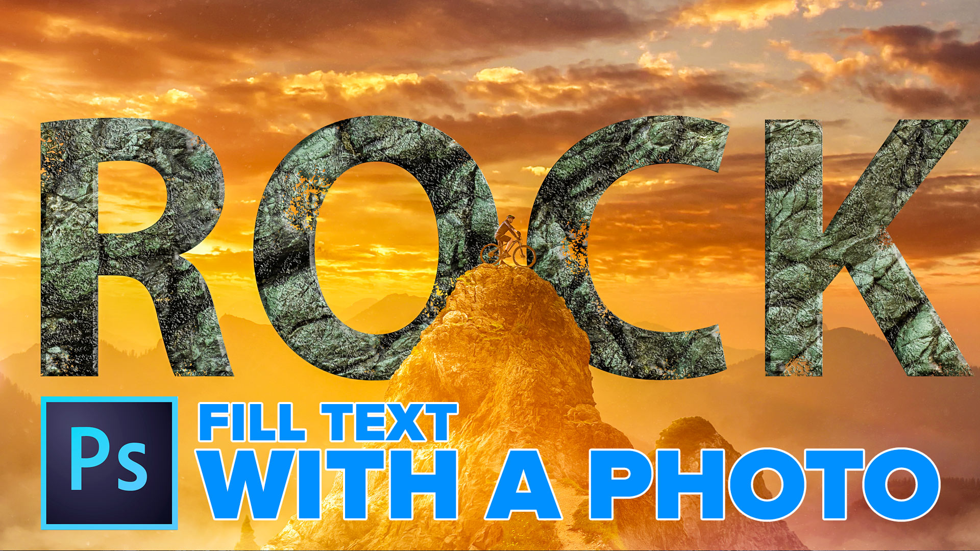 How to make rock text and fill text with an image in Photoshop