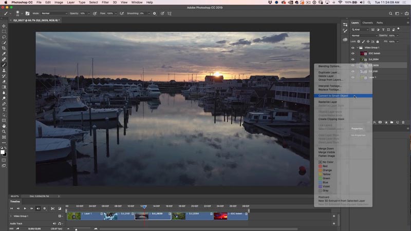 does adobe photoshop cs7 have import video