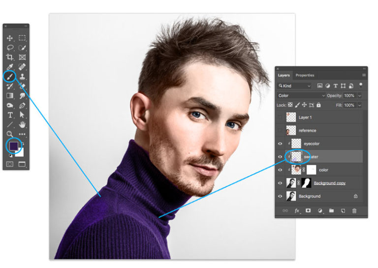 How to Colorize a black and white photo in portrait