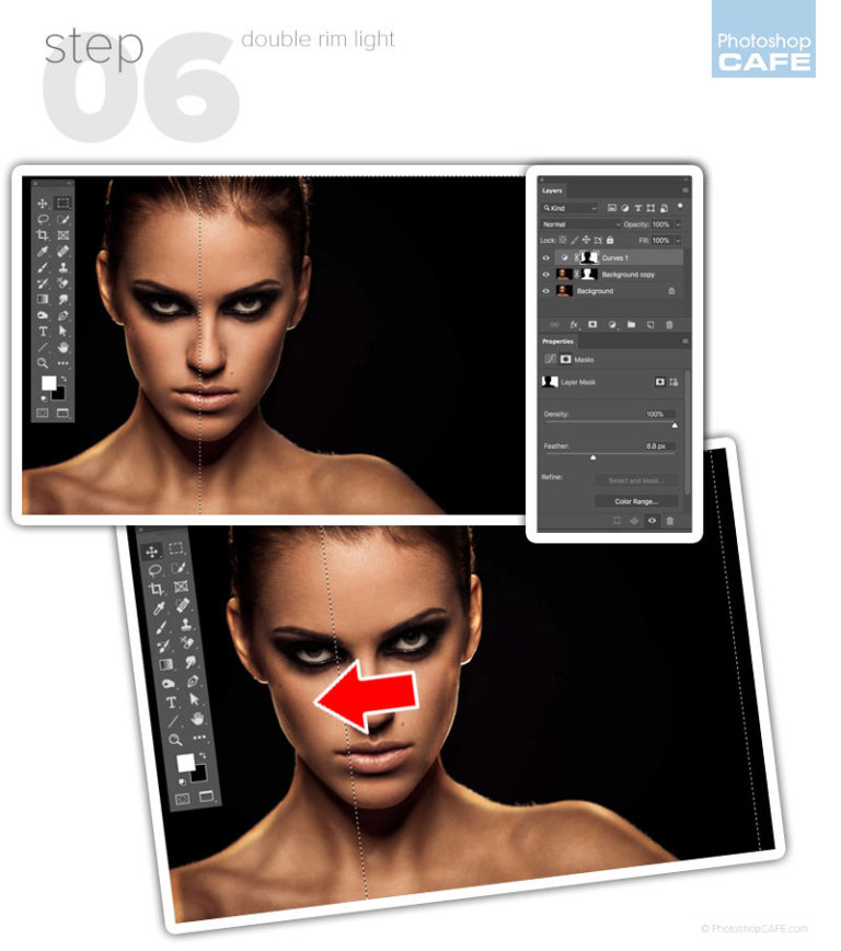 How to add a rim light to a photo in