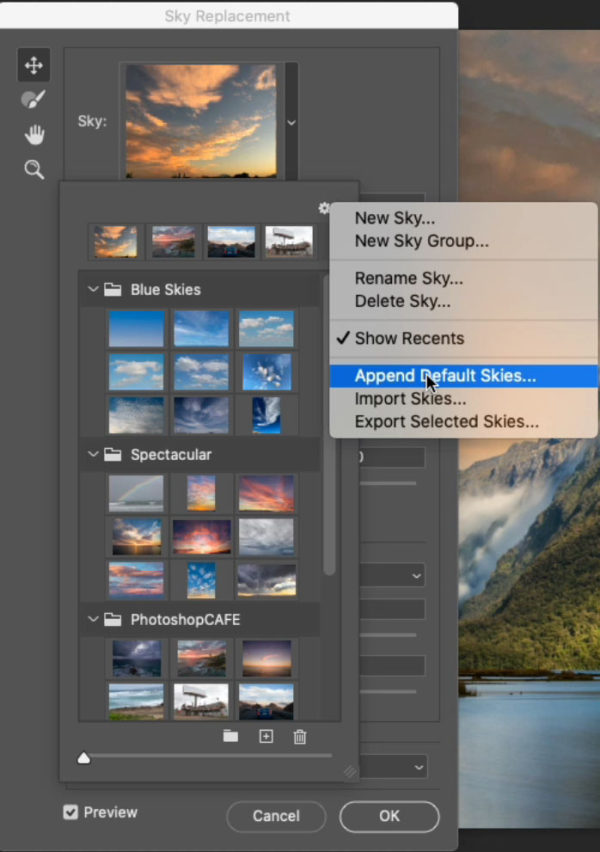 Turn a landscape photo into Stunning Sunset in