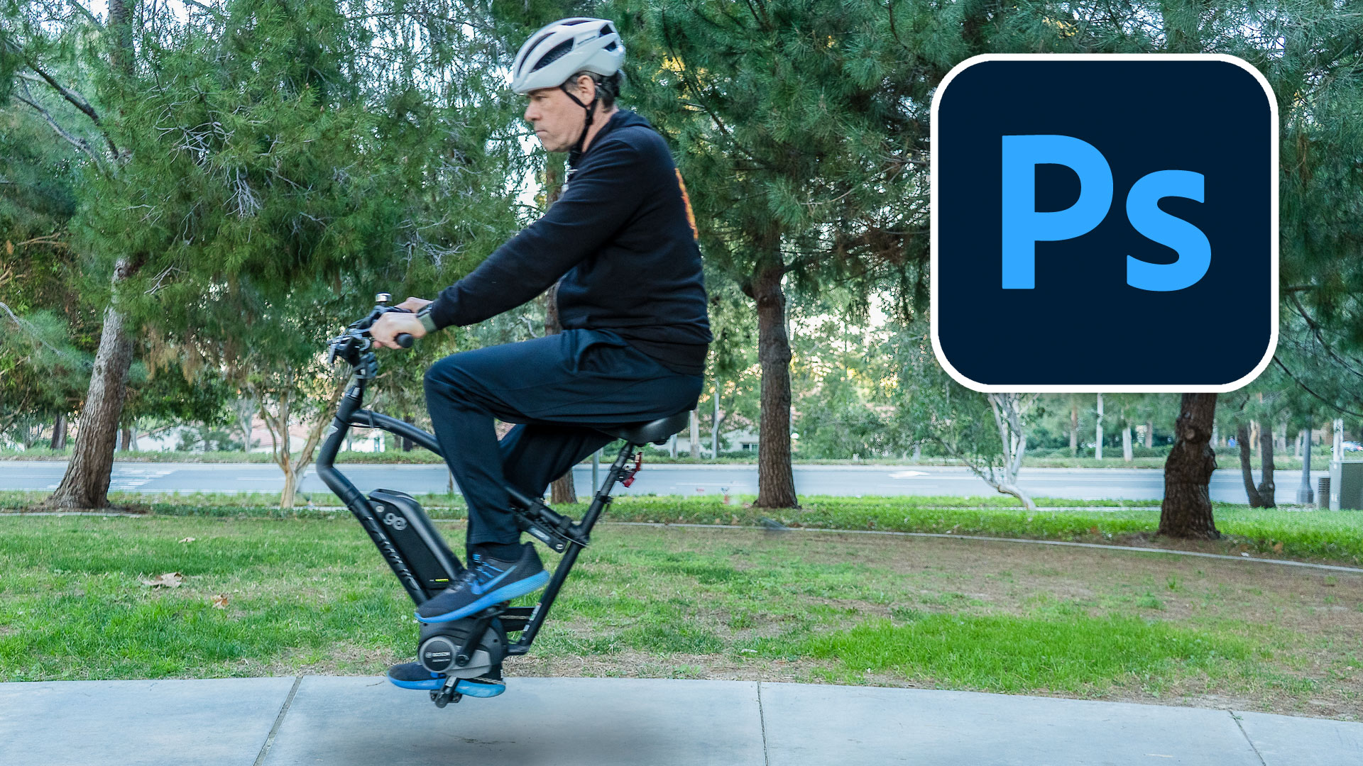 How to make something fly in Photoshop, flying ebike