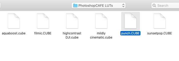 the free PhotoshopCAFE LUTs