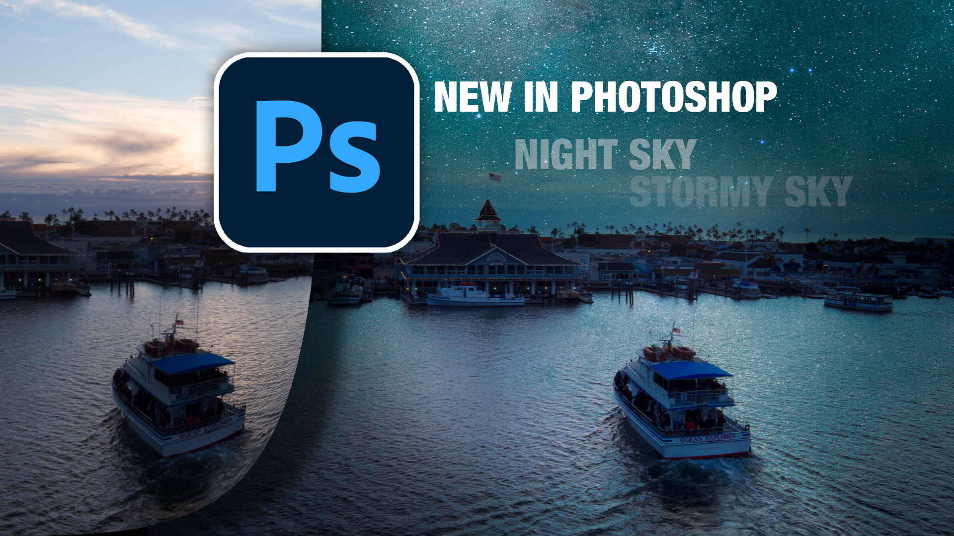 How to use New features of Photoshop Sky Replacement (August 2021) and free sky packs from Adobe