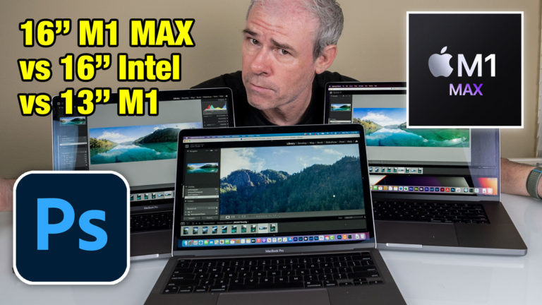 Photoshop Performance tested on Apple 16″ MacBook Pro M1 MAX vs 16″ Intel vs 13″ macbookPro M1