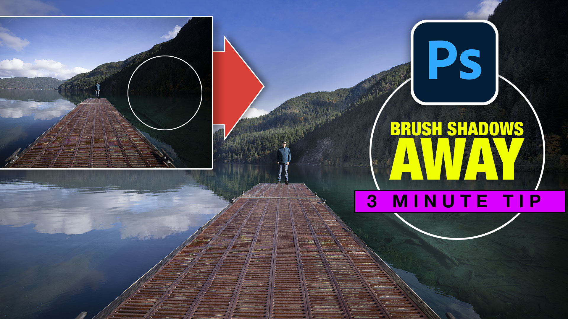 Selectively remove shadows in a photo with reverse dodge and burn in Photoshop