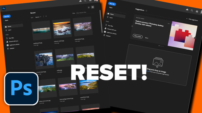 How to clear recent files from Photoshop Home Screen