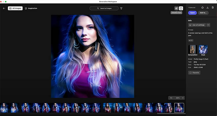 Detail view of AI-generated image variations