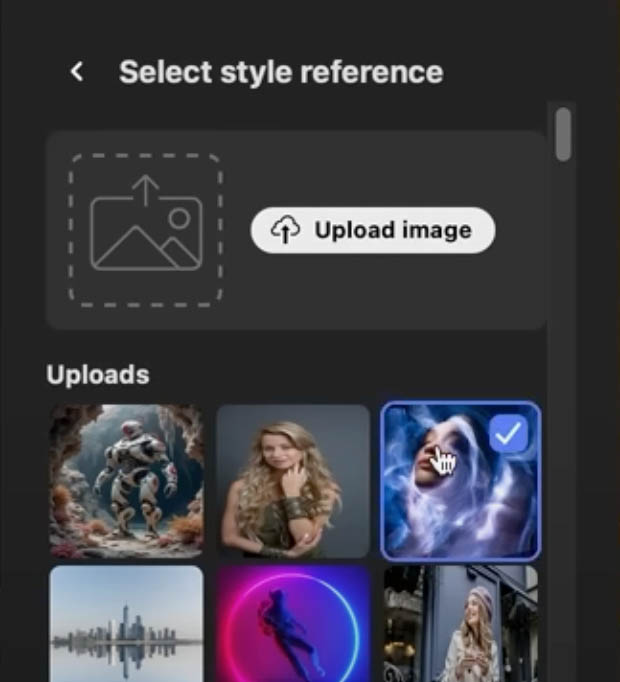 Style reference applied to a portrait for AI generation
