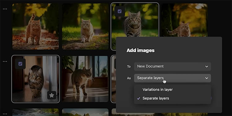 Opening generated results as layers in Photoshop