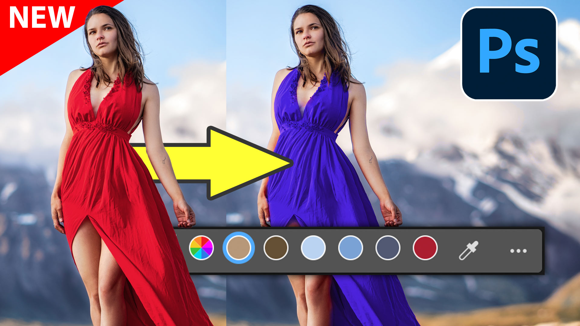 New Adjust Colors in Photoshop, easily change colors the new way