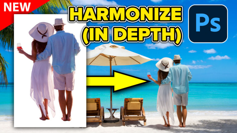 Auto Blend layers in Photoshop with Harmonize, includes Resolution Hack