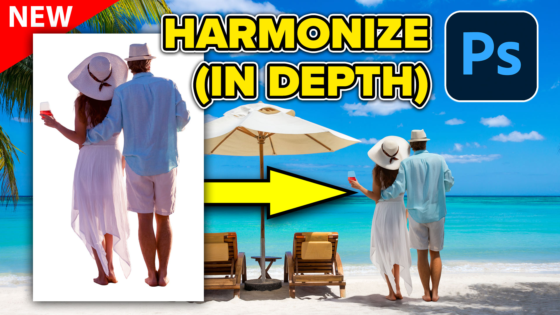 Auto Blend layers in Photoshop with Harmonize, includes Resolution Hack