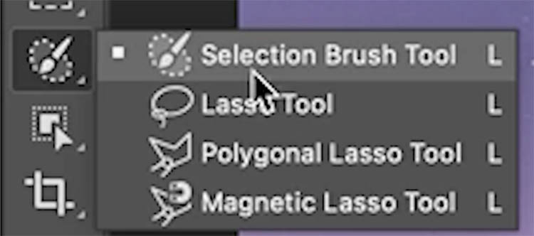 where is the selection brush in Photoshop?