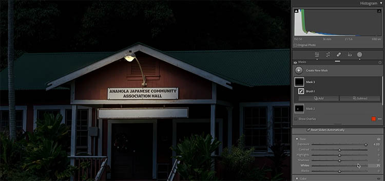 illuminate a light in lightroom