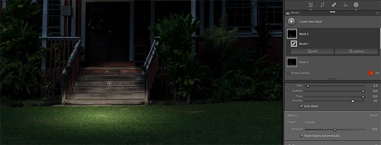 add light to stairs in lightroom