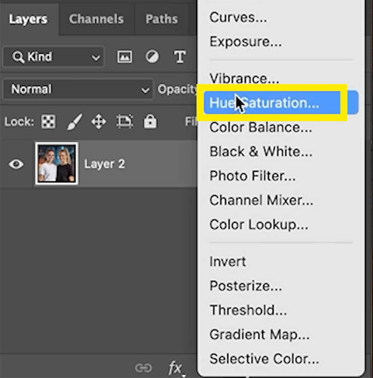 Hue Saturation in Photoshop