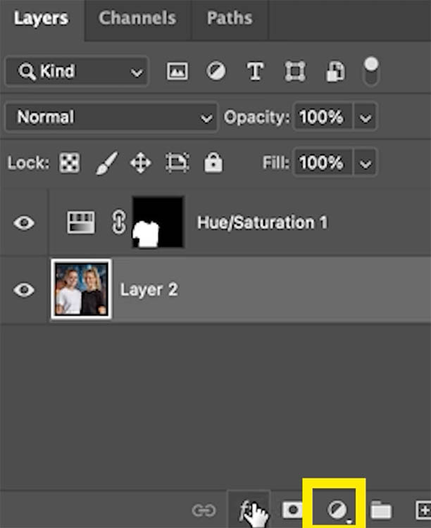 Add an adjustment layer in Photoshop