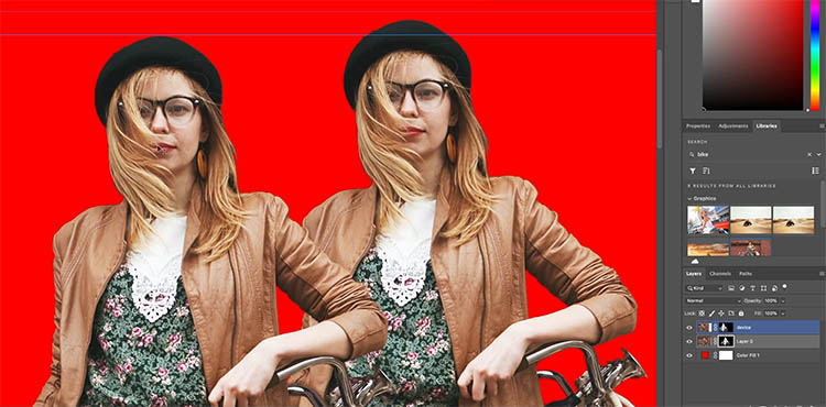 the difference between on device and on cloud for select subject on face in photoshop