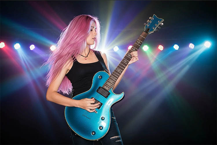 Nana Banana results with blue guitar and stage lights