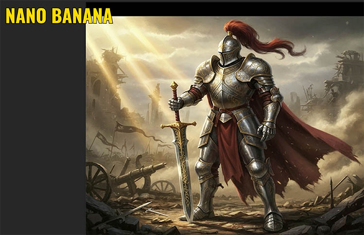 Knight in armor generated by nano banana