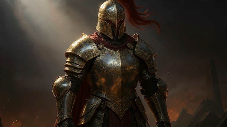 Knight in armor generated by Flux Context Pro