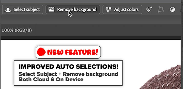 New Remove Background tool accuracy in Photoshop 2026
