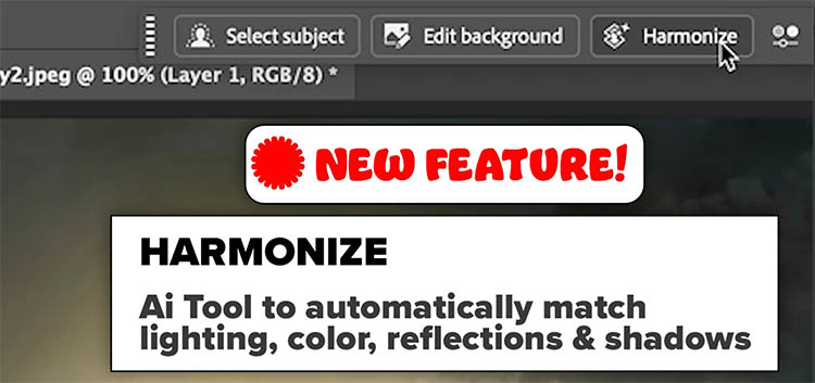 harmonize is now in Photoshop 2026 GM