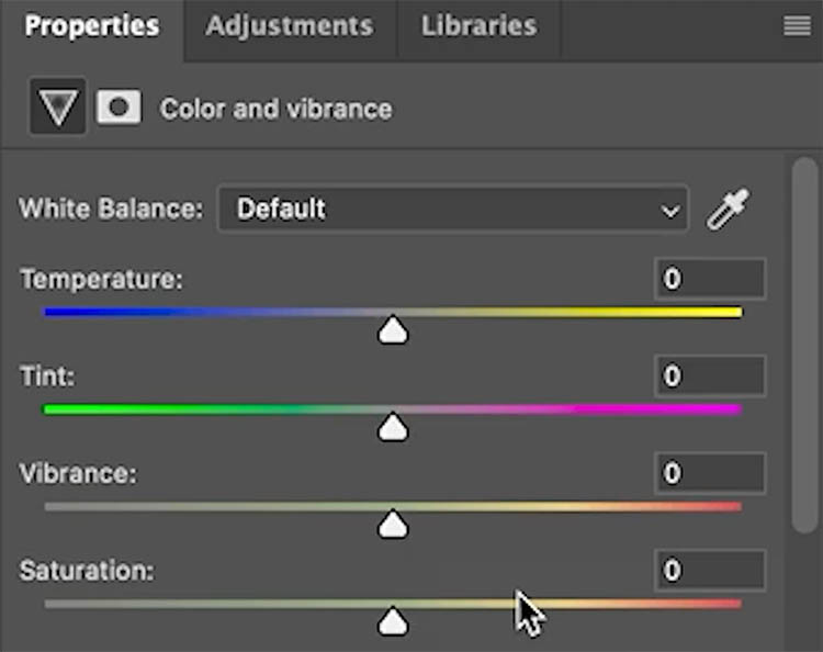 properties panel in photoshop