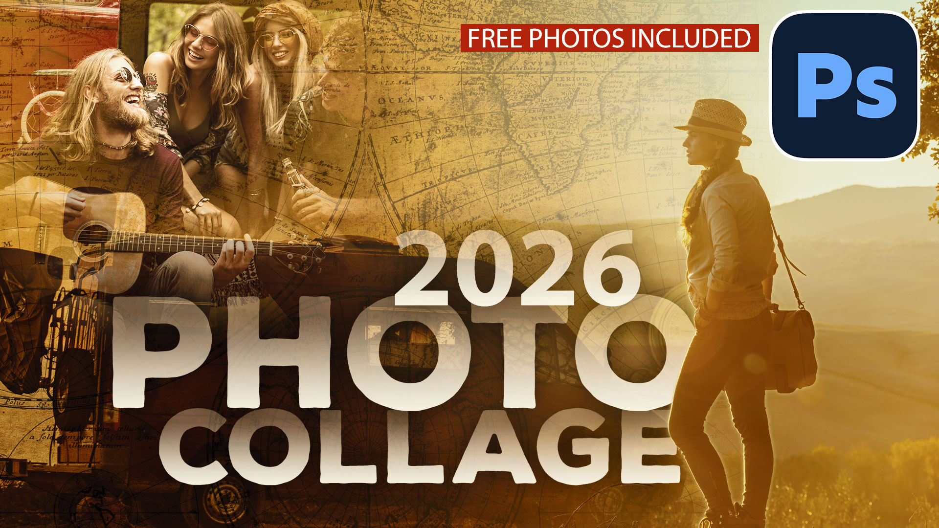 How to make a photo collage in Photoshop with free Adobe Stock photos