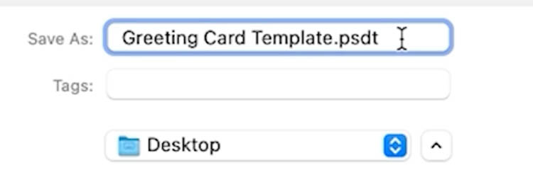 PSDT template file for greeting card template