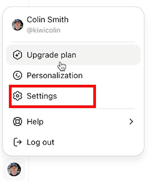 ChatGPT Settings menu showing Apps and Connectors
