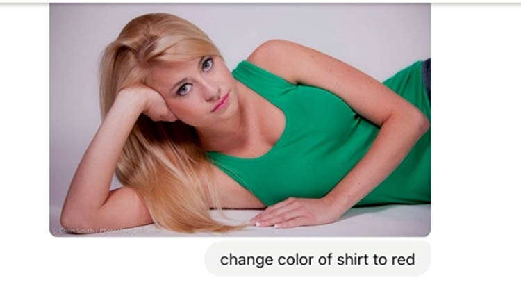 Selective color edit result made inside Photoshop for ChatGPT