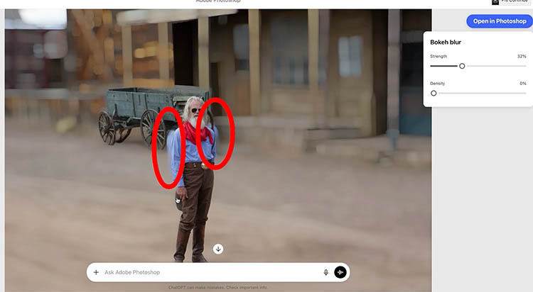 Blur background attempt showing halo around subject edge