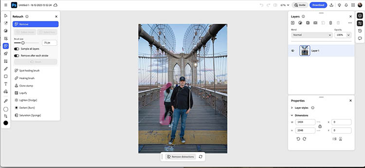 Photoshop for web interface showing layers and tools