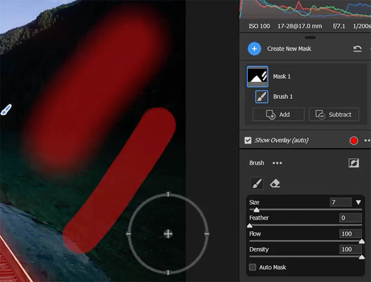 Feathered mask edges for natural blending