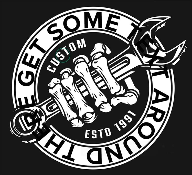 Circular text created with Dynamic Text in Photoshop