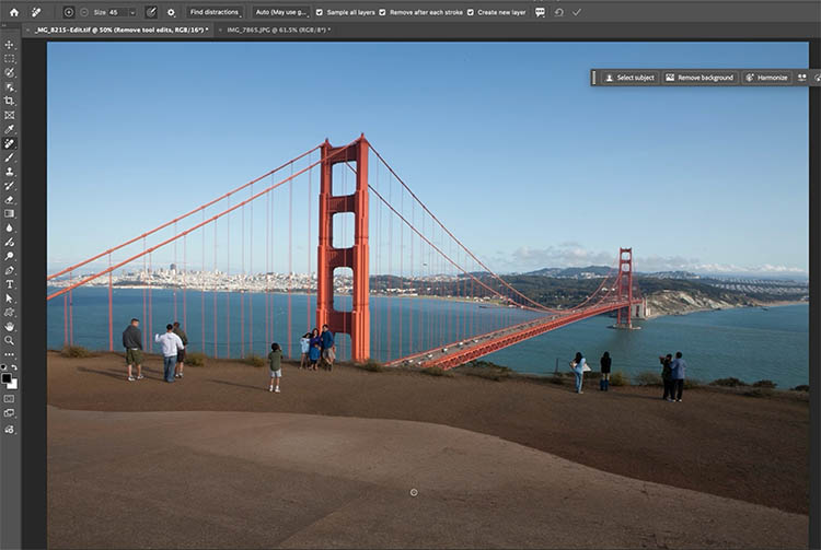photo with distracting people, remove tourists