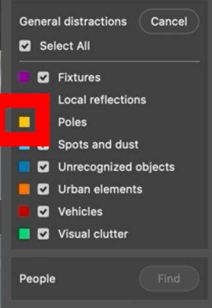 general distractions panel in photoshop beta