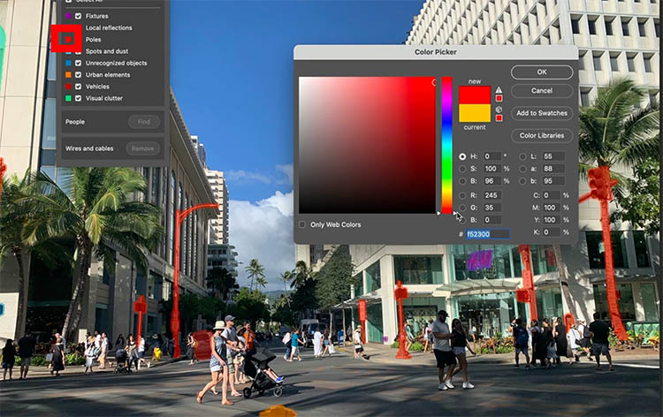 change the color of overlays