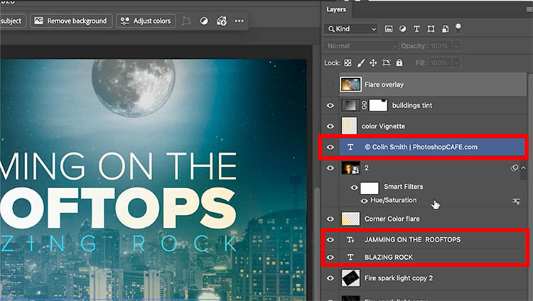 organize type in Photoshop