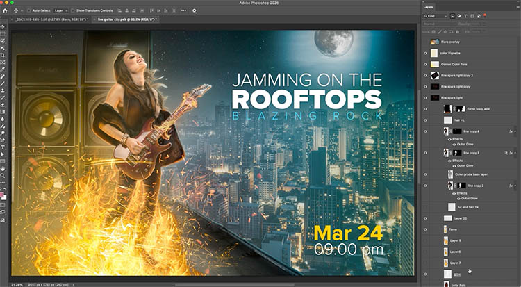 multi layered Photoshop document