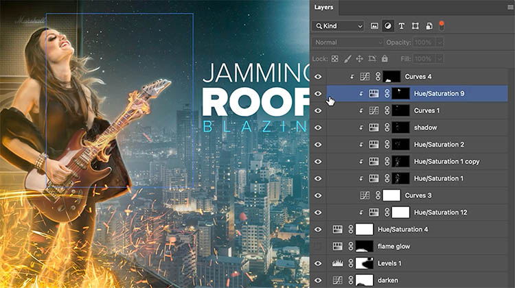 selecting adjustment layers