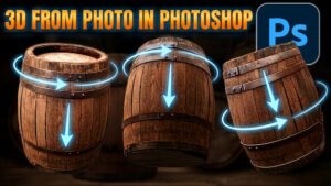 Rotate object converts objects to 3D in Photoshop