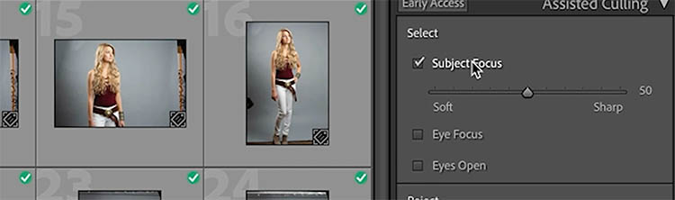 Assisted culling focus detection